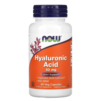 Гіалуронова кислота NOW Hyarulonic Acid 50 mg 60 капсул 100819 фото