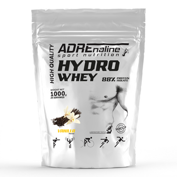 Adrenaline Sport Nutrition Hydro Whey 88 % 1000 грам, Полуниця 1011701 фото